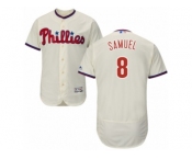 Men's Majestic Philadelphia Phillies #8 Juan Samuel Cream Flexbase Authentic Collection MLB Jersey