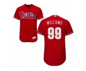 Men's Majestic Philadelphia Phillies #99 Mitch Williams Red Flexbase Authentic Collection MLB Jersey