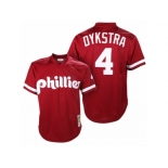 Men's Mitchell and Ness 1991 Philadelphia Phillies #4 Lenny Dykstra Replica Red Throwback MLB Jersey Men's Mitchell and Ness 1991 Philadelphia Phillies #4 Lenny Dykstra Replica Red Throwback MLB Jersey