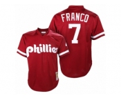 Men's Mitchell and Ness Philadelphia Phillies #7 Maikel Franco Authentic Red Throwback MLB Jersey