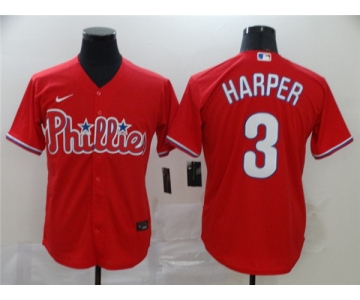 Men's Nike Philadelphia Phillies #3 Bryce Harper Red Alternate Stitched Baseball Jersey
