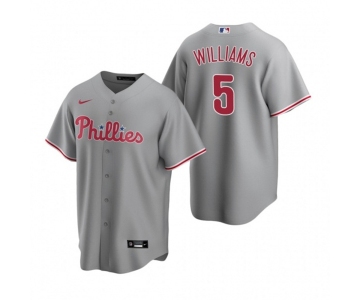 Men's Nike Philadelphia Phillies #5 Nick Williams Gray Road Stitched Baseball Jersey