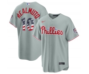 Men's Philadelphia Phillies #10 J.T. Realmuto Gray USA 250 Fourth of July Home Stitched Baseball Jersey Men's Philadelphia Phillies #10 J.T. Realmuto Gray USA 250 Fourth of July Home Stitched Baseball Jersey