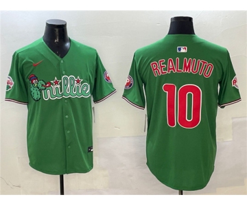 Men's Philadelphia Phillies #10 J.T. Realmuto Green Phanatic Limited Stitched Jersey