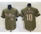 Men's Philadelphia Phillies #10 J.T. Realmuto Olive 2026 Armed Forces Day Stitched Jersey Men's Philadelphia Phillies #10 J.T. Realmuto Olive 2026 Armed Forces Day Stitched Jersey