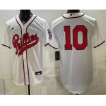 Men's Philadelphia Phillies #10 JT Realmuto White 2026 Field of Dreams Stadium Stitched Jersey Men's Philadelphia Phillies #10 JT Realmuto White 2026 Field of Dreams Stadium Stitched Jersey