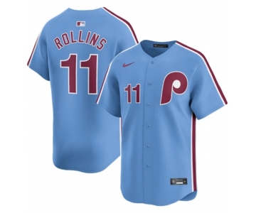 Men's Philadelphia Phillies #11 Jimmy Rollins Light Blue Alternate Limited Stitched Jersey