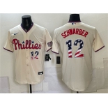 Men's Philadelphia Phillies #12 Kyle Schwarber Cream USA 250 Fourth of July Home Stitched Baseball Jersey Men's Philadelphia Phillies #12 Kyle Schwarber Cream USA 250 Fourth of July Home Stitched Baseball Jersey