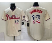 Men's Philadelphia Phillies #12 Kyle Schwarber Cream USA 250 Fourth of July Home Stitched Baseball Jersey Men's Philadelphia Phillies #12 Kyle Schwarber Cream USA 250 Fourth of July Home Stitched Baseball Jersey