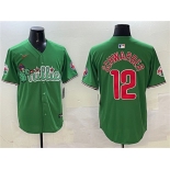 Men's Philadelphia Phillies #12 Kyle Schwarber Green Phanatic Limited Stitched Jersey