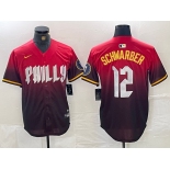 Men's Philadelphia Phillies #12 Kyle Schwarber Red 2024 City Cool Base Jersey