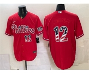 Men's Philadelphia Phillies #12 Kyle Schwarber Red USA 250 Fourth of July Home Stitched Baseball Jersey Men's Philadelphia Phillies #12 Kyle Schwarber Red USA 250 Fourth of July Home Stitched Baseball Jersey