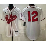 Men's Philadelphia Phillies #12 Kyle Schwarber White 2026 Field of Dreams Stadium Stitched Jersey Men's Philadelphia Phillies #12 Kyle Schwarber White 2026 Field of Dreams Stadium Stitched Jersey