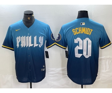 Men's Philadelphia Phillies #20 Mike Schmidt Blue 2024 City Cool Base Jersey