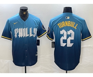 Men's Philadelphia Phillies #22 Spencer Turnbull Blue 2024 City Cool Base Jersey