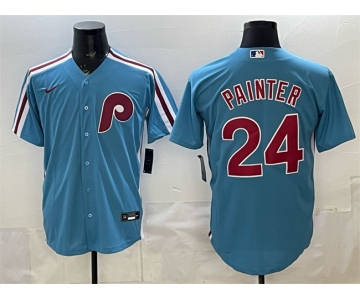 Men's Philadelphia Phillies #24 Andrew Painter Blue Cool Base Stitched Jersey