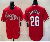Men's Philadelphia Phillies #26 Ben Sanders Red Cool Base Stitched Jersey
