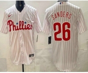 Men's Philadelphia Phillies #26 Miles Sanders White Cool Base Jersey