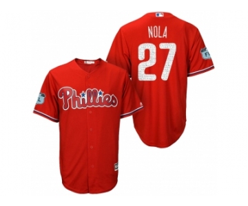 Men's Philadelphia Phillies #27 Aaron Nola 2017 Spring Training Cool Base Stitched MLB Jersey