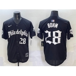 Men's Philadelphia Phillies #28 Alec Bohm Black Gothic Vapor Limited Stitched Jersey