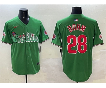 Men's Philadelphia Phillies #28 Alec Bohm Green Phanatic Limited Stitched Jersey