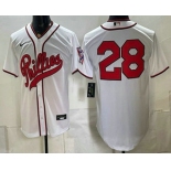 Men's Philadelphia Phillies #28 Alec Bohm White 2026 Field of Dreams Stadium Stitched Jersey