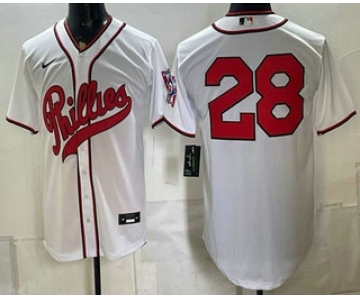 Men's Philadelphia Phillies #28 Alec Bohm White 2026 Field of Dreams Stadium Stitched Jersey