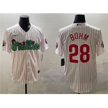 Men's Philadelphia Phillies #28 Alec Bohm White Phanatic Cool Base Stitched Jersey