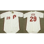 Men's Philadelphia Phillies #29 John Kruk White Stitched Jersey