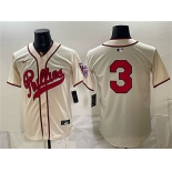 Men's Philadelphia Phillies #3 Bryce Harper Cream 2026 Field of Dreams Stadium Stitched Baseball Jersey