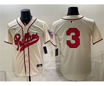 Men's Philadelphia Phillies #3 Bryce Harper Cream 2026 Field of Dreams Stadium Stitched Baseball Jersey