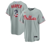 Men's Philadelphia Phillies #3 Bryce Harper Gray USA 250 Fourth of July Home Stitched Baseball Jersey Men's Philadelphia Phillies #3 Bryce Harper Gray USA 250 Fourth of July Home Stitched Baseball Jersey