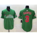 Men's Philadelphia Phillies #3 Bryce Harper Green Phanatic Limited Stitched Jersey