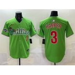 Men's Philadelphia Phillies #3 Bryce Harper Light Green Phanatic With 2024 Division Champions Patch Limited Stitched Jersey