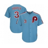 Men's Philadelphia Phillies #3 Bryce Harper Majestic Light Blue Cool Base Cooperstown Player Jersey Men's Philadelphia Phillies #3 Bryce Harper Majestic Light Blue Cool Base Cooperstown Player Jersey