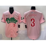 Men's Philadelphia Phillies #3 Bryce Harper Pink Phanatic Limited Stitched Jersey
