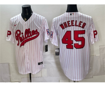 Men's Philadelphia Phillies #45 Zack Wheeler White 2026 Field of Dreams Stadium Stitched Baseball Jersey