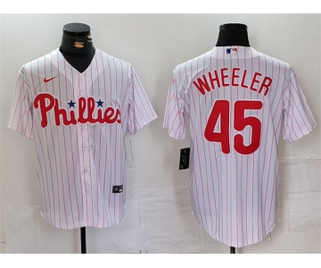 Men's Philadelphia Phillies #45 Zack Wheeler White Cool Base Stitched Jersey