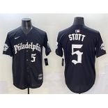 Men's Philadelphia Phillies #5 Bryson Stott Black Gothic Vapor Limited Stitched Jersey