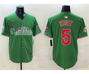 Men's Philadelphia Phillies #5 Bryson Stott Green Phanatic Limited Stitched Jersey