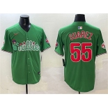 Men's Philadelphia Phillies #55 Ranger Suárez Green Phanatic Limited Stitched Jersey