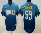 Men's Philadelphia Phillies #59 Jhoan Duran Blue 2024 City Cool Base Jersey