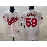 Men's Philadelphia Phillies #59 Jhoan Duran White 2026 Field of Dreams Stadium Stitched Baseball Jersey Men's Philadelphia Phillies #59 Jhoan Duran White 2026 Field of Dreams Stadium Stitched Baseball Jersey