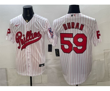 Men's Philadelphia Phillies #59 Jhoan Duran White 2026 Field of Dreams Stadium Stitched Baseball Jersey