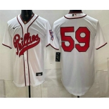 Men's Philadelphia Phillies #59 Jhoan Duran White 2026 Field of Dreams Stadium Stitched Jersey