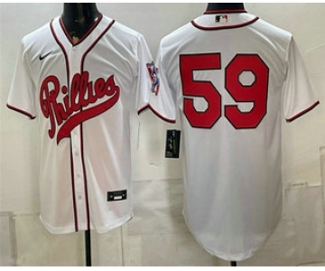 Men's Philadelphia Phillies #59 Jhoan Duran White 2026 Field of Dreams Stadium Stitched Jersey