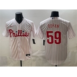 Men's Philadelphia Phillies #59 Jhoan Durán White Cool Base Stitched Jersey