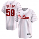 Men's Philadelphia Phillies #59 Jhoan Durán White Home Limited Stitched Jersey Men's Philadelphia Phillies #59 Jhoan Durán White Home Limited Stitched Jersey