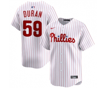 Men's Philadelphia Phillies #59 Jhoan Durán White Home Limited Stitched Jersey