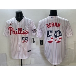 Men's Philadelphia Phillies #59 Jhoan Durán White USA 250 Fourth of July Home Stitched Baseball Jersey Men's Philadelphia Phillies #59 Jhoan Durán White USA 250 Fourth of July Home Stitched Baseball Jersey